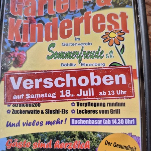 Terminverschiebung Garten- und Kinderfest 2026